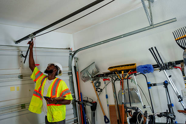 Professional Garage Door Panel Replacement technician working in Galatia, IL
